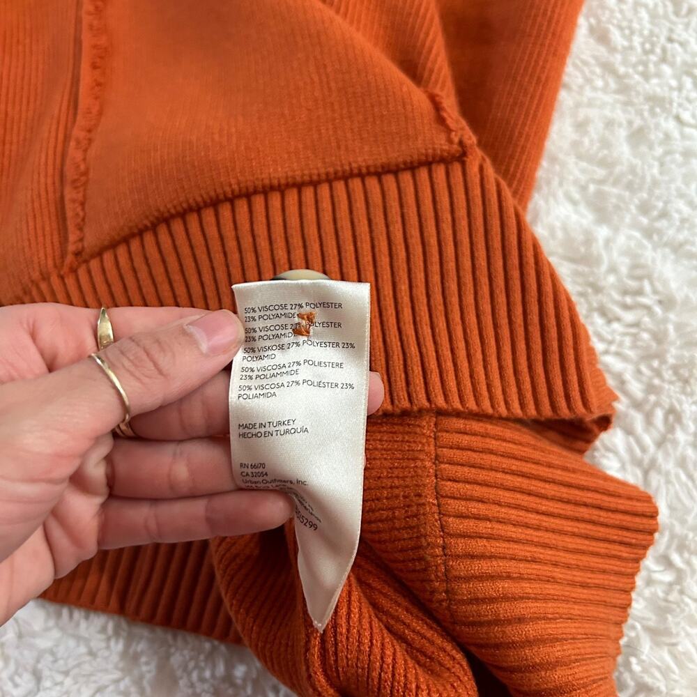 Free People Womens Orange Oversized Sweater Vest Sz M Boho Indie Tomato Granola - Picture 5 of 6